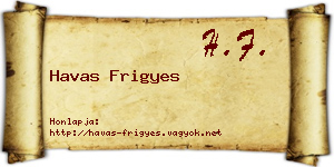 Havas Frigyes névjegykártya